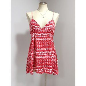 Forever 21 Women's Red Printed Spaghetti Strap Casual Mini Dress Size S